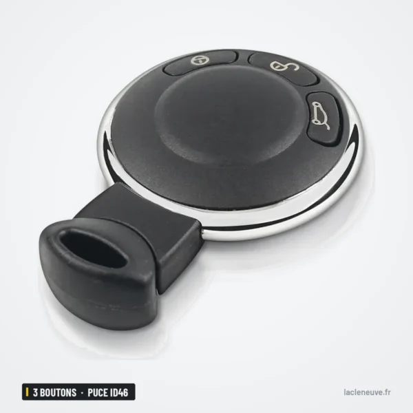 Clé télécommande 3 boutons pour Mini Cooper, Clubman, Countryman, puce ID46 - vue de face, boutons visibles
