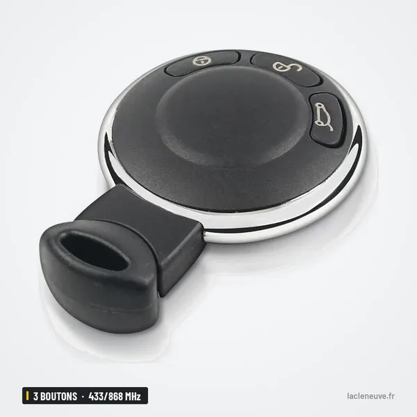 Clé télécommande 3 boutons pour Mini Cooper, One, Clubman, 315/433/868 MHz - vue de face, boutons tactiles