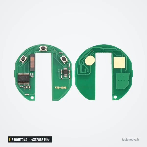 Clé télécommande 3 boutons pour Mini Cooper, One, Clubman, 315/433/868 MHz - deux circuits imprimés côte à côte