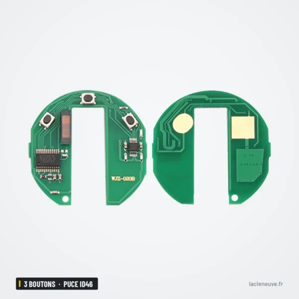 Clé télécommande 3 boutons pour Mini Cooper S, Clubman, Countryman, puce ID46 - circuit imprimé recto et verso