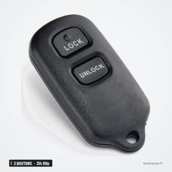 Clé télécommande 3 boutons pour Toyota Camry, Corolla, Sienna, 314 MHz - vue de face, deux boutons