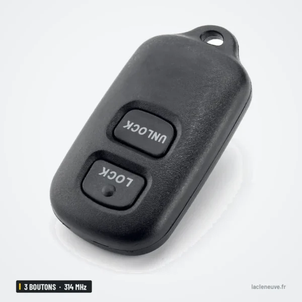 Clé télécommande 3 boutons pour Toyota Camry, Corolla, Sienna, 314 MHz - vue arrière, inscriptions inversées