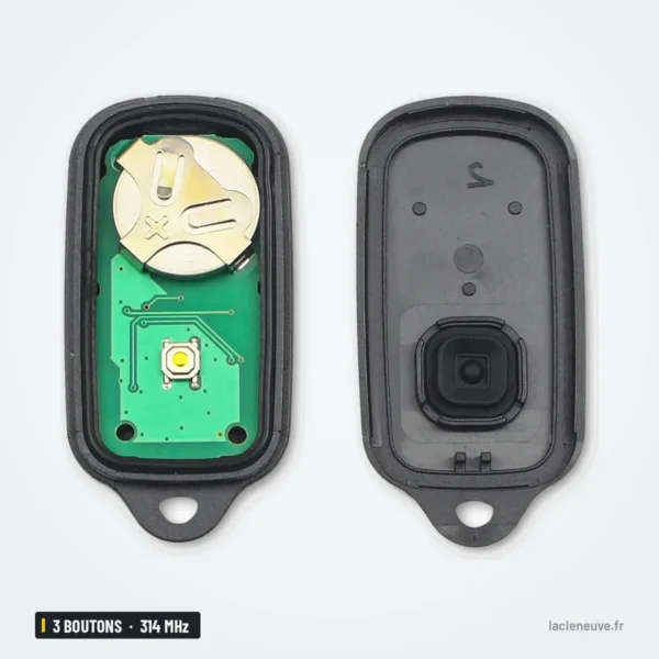 Clé télécommande 3 boutons pour Toyota Camry, Corolla, Sienna, 314 MHz - coque ouverte, pile et circuit