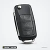 Clé télécommande 3 boutons pour Volkswagen Golf, Passat, Polo, lame HU66 - vue de profil, lame sortie