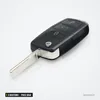 Clé télécommande 3 boutons pour Volkswagen Polo, Golf, Passat, puce ID48 - vue de trois quarts, lame dépliée