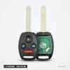 Clé télécommande 313,8/433 MHz 2/3 boutons pour Honda, Acura, puce ID46 - vue de face et de dos, circuit visible