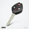 Clé télécommande 313,8 MHz pour Mitsubishi Lancer, Outlander, puce ID46 - vue de face avec lame, bouton panique rouge