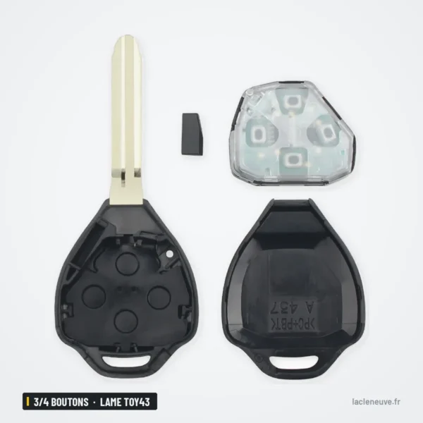 Clé télécommande 314,4 MHz 3/4 boutons pour Toyota Camry, RAV4, lame TOY43 - pièces détachées, lame et coque séparées