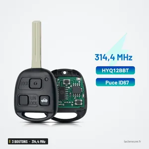 Clé télécommande 314,4 MHz 3 boutons pour Lexus RX330, ES330, LS430, puce ID67 - clé ouverte montrant le circuit imprimé Clé télécommande 314,4 MHz 3 boutons pour Lexus RX330, ES330, LS430, puce ID67 - clé ouverte montrant le circuit imprimé
