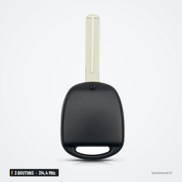 Clé télécommande 314,4 MHz 3 boutons pour Lexus RX330, ES330, LS430, puce ID67 - dos uni de la tête de clé