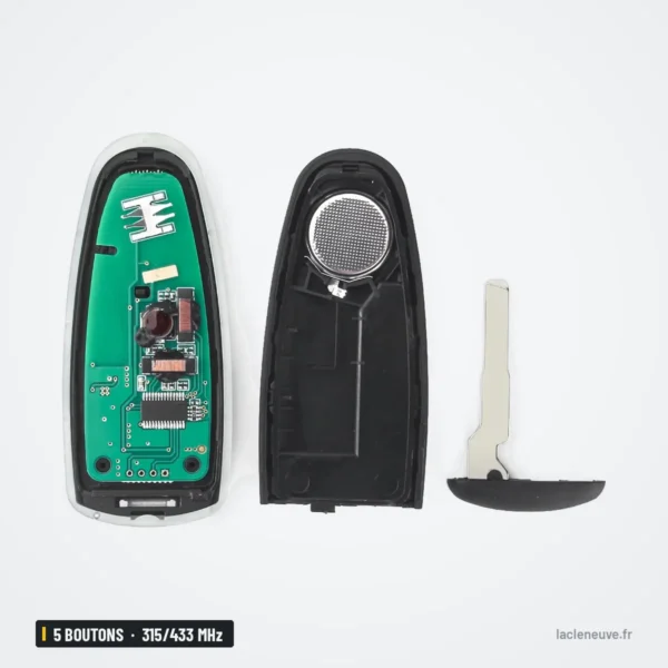 Clé télécommande 315/433 MHz 4-5 boutons pour Ford Explorer, Edge, Taurus - circuit, coque et lame séparés