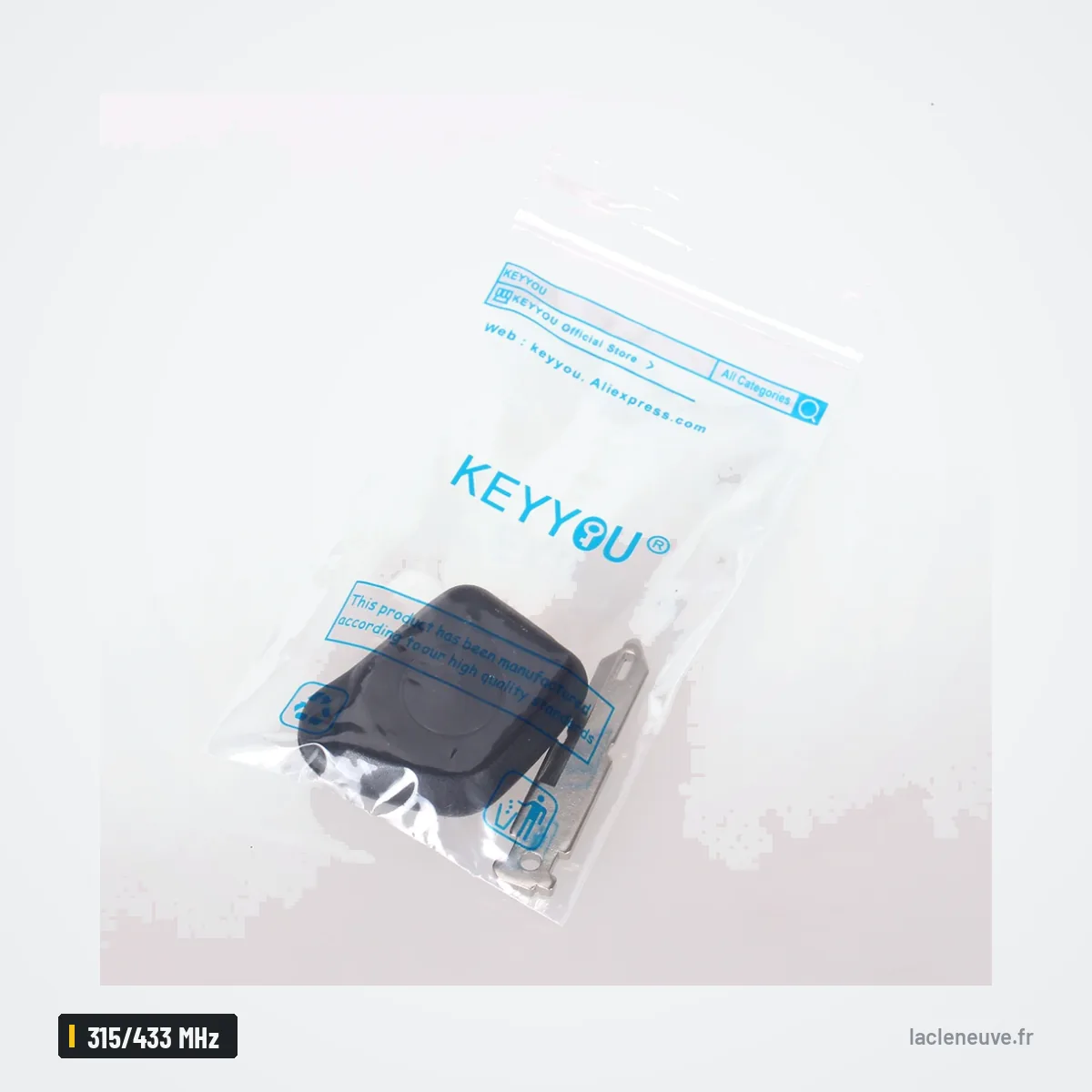 Clé télécommande 315/433 MHz pour Chevrolet Equinox, Spark, Cruze, puce ID46 - pièce emballée dans un sachet plastique scellé