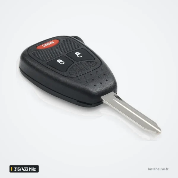 Clé télécommande 315/433 MHz pour Chrysler 300, Jeep Grand Cherokee, puce ID46 - vue arrière du boîtier