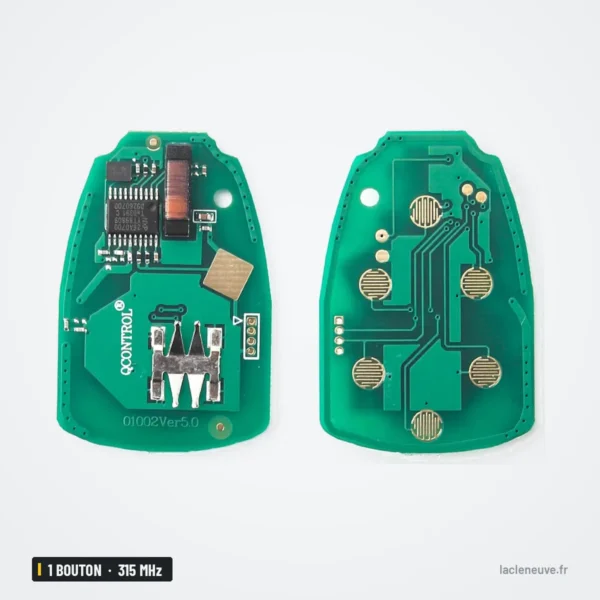 Clé télécommande 315 MHz 3+1 boutons pour Jeep Compass, Cherokee, puce ID46 - circuit imprimé recto-verso