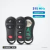 Clé télécommande 315 MHz 3/4 boutons pour Chrysler 300M, Concorde, Dodge Caravan - trois versions côte à côte