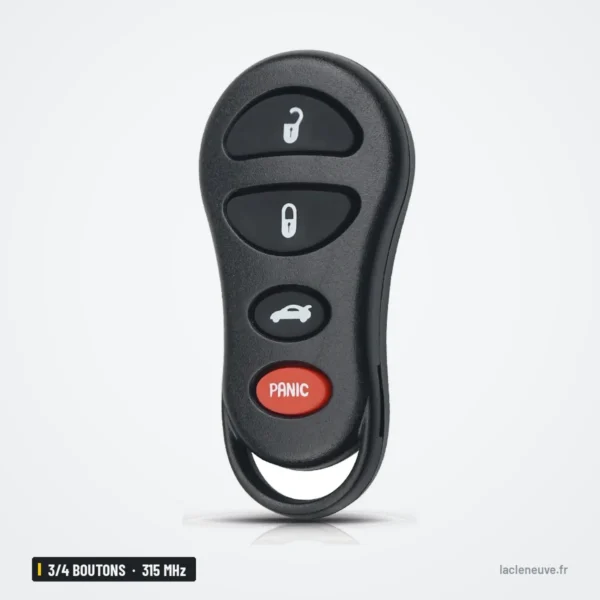 Clé télécommande 315 MHz 3/4 boutons pour Jeep Grand Cherokee, FCC GQ43VT17T - trois boutons dont un en forme de voiture