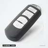 Clé télécommande 315 MHz 3/4 boutons pour Mazda 3, 6, CX-5, CX-3, puce ID49 - vue de face, boutons noirs brillants