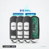 Clé télécommande 315 MHz 3/4 boutons pour Mazda 3, 6, MX-5, CX-5 - trois télécommandes côte à côte avec circuit
