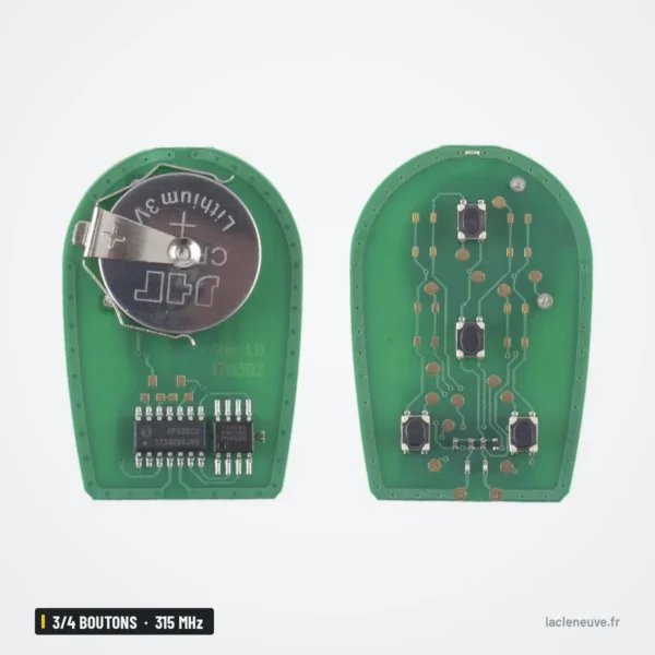 Clé télécommande 315 MHz 3/4 boutons pour Toyota Avalon, Highlander, Sequoia - circuit imprimé recto-verso avec pile ronde