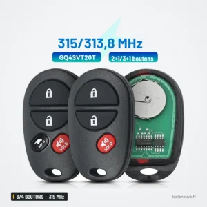 Clé télécommande 315 MHz 3/4 boutons pour Toyota Highlander, Sequoia, Avalon - trois télécommandes avec pile apparente