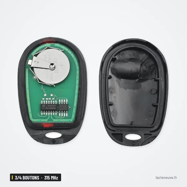 Clé télécommande 315 MHz 3/4 boutons pour Toyota Tundra, Highlander, Sequoia - intérieur ouvert avec pile et circuit