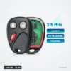 Clé télécommande 315 MHz 3 boutons pour Chevrolet, Cadillac, GMC, Hummer - deux télécommandes, face et dos avec circuit