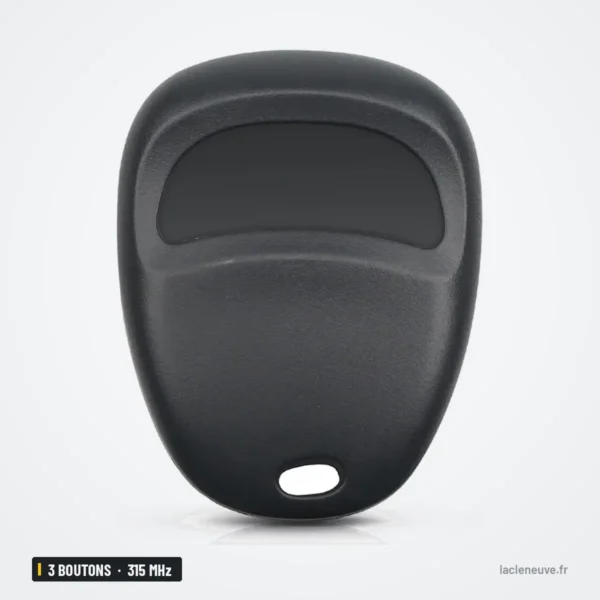Clé télécommande 315 MHz 3 boutons pour Chevrolet Tahoe, Cadillac Escalade - vue de dos, coque lisse sans bouton
