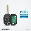 Clé télécommande 315 MHz 4 boutons pour Ford Edge, Escape, Explorer, puce 4D63 - vue de face avec circuit électronique à côté