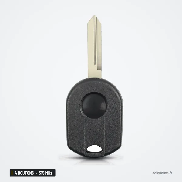 Clé télécommande 315 MHz 4 boutons pour Ford Edge, Escape, Explorer, puce 4D63 - dos de la coque, lame nue visible