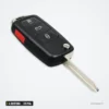 Clé télécommande 315 MHz 4 boutons pour Ford Focus, Explorer, puce ID63 - clé pliante vue de profil, lame déployée