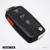Clé télécommande 315 MHz 4 boutons pour Ford Focus, Explorer, puce ID63 - clé pliante vue de face, deux boutons rouges