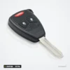 Clé télécommande 315 MHz 4 boutons pour Jeep Compass, Wrangler, Dodge Dakota - vue de face, trois boutons et lame