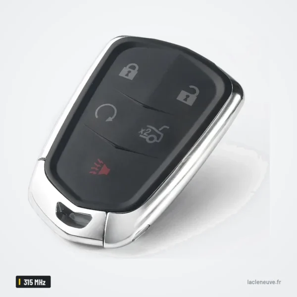 Clé télécommande 315 MHz pour Cadillac Escalade, XTS, CTS, ATS, puce ID46 - vue de face, trois boutons