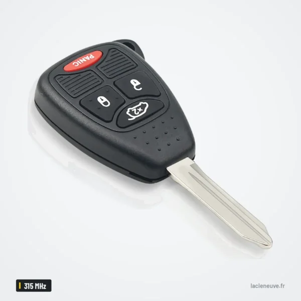 Clé télécommande 315 MHz pour Chrysler Sebring, Pacifica, 300, puce ID46 - vue de face sous un autre angle