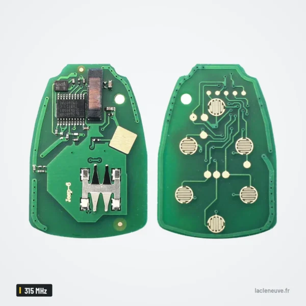 Clé télécommande 315 MHz pour Chrysler Sebring, Pacifica, 300, puce ID46 - circuit imprimé vert, recto et verso