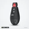 Clé télécommande 4 boutons pour Chrysler 300, Dodge Challenger, 433 MHz - vue de face, bouton d'alarme en haut