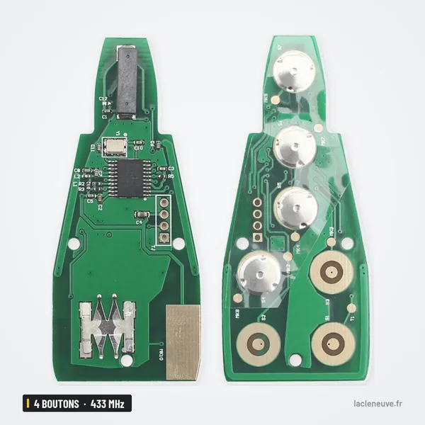 Clé télécommande 4 boutons pour Chrysler 300, Dodge Challenger, 433 MHz - deux circuits imprimés avec pile bouton
