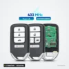 Clé télécommande 433,92 MHz 4/5 boutons pour Honda Fit, Jazz, HR-V, puce 4A - trois clés alignées, une ouverte avec circuit