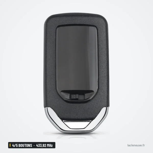 Clé télécommande 433,92 MHz 4/5 boutons pour Honda Fit, Jazz, HR-V, puce 4A - dos de la coque, vue de face