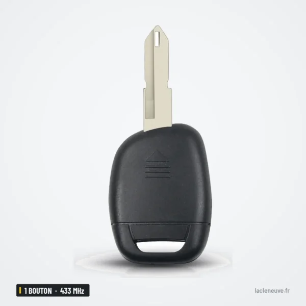 Clé télécommande 433 MHz 1 bouton pour Renault Clio, Twingo, Kangoo, ID46 - vue de profil, lame fixe