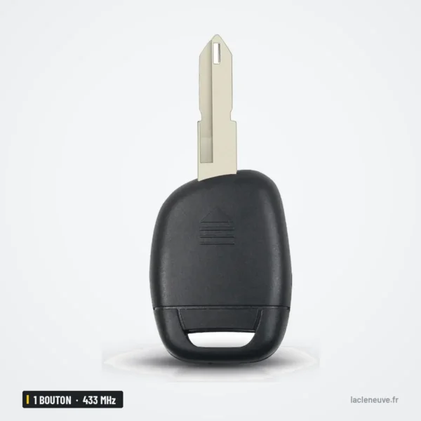 Clé télécommande 433 MHz 1 bouton pour Renault Clio, Twingo, Kangoo, puce ID46 - vue de profil, lame dépliée