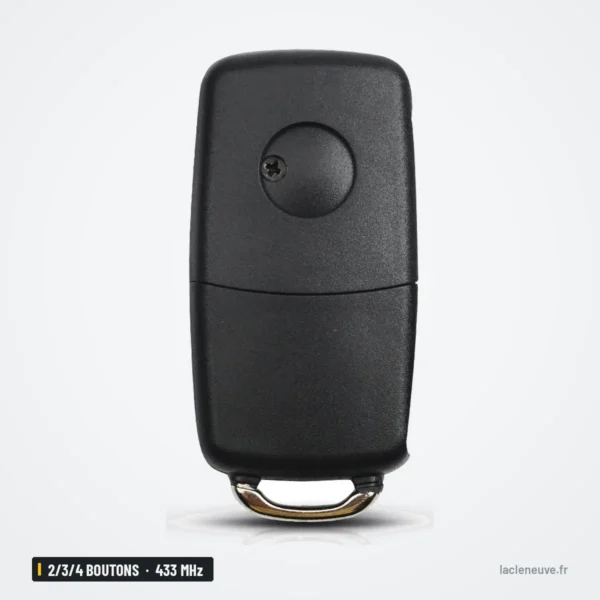 Clé télécommande 433 MHz 2/3/4 boutons pour Volkswagen Passat, Polo, Golf - dos de la coque, aucun bouton visible