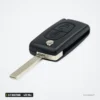 Clé télécommande 433 MHz 2/3 boutons pour Citroën C1, C3, C4, Peugeot 307 - vue de profil, lame repliée