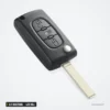 Clé télécommande 433 MHz 2/3 boutons pour Citroën C5, C3, Berlingo, puce ID46 - vue de face, boutons visibles