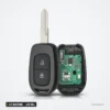 Clé télécommande 433 MHz 2/3 boutons pour Dacia Duster, Logan, puce PCF7961M - coque ouverte à côté du circuit imprimé