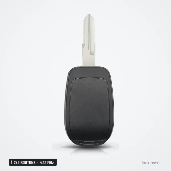 Clé télécommande 433 MHz 2/3 boutons pour Dacia Duster, Logan, puce PCF7961M - dos lisse de la coque fermée