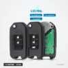 Clé télécommande 433 MHz 2/3 boutons pour Honda Civic, Accord, CR-V, Jazz - trois clés en vue éclatée, face et profil