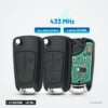 Clé télécommande 433 MHz 2/3 boutons pour Opel Astra H, Zafira B, Vectra C - deux coques avec circuit imprimé