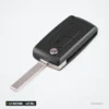 Clé télécommande 433 MHz 2/3 boutons pour Peugeot 306, 407, 408, puce ID46 - vue de face inclinée, lame repliée