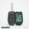 Clé télécommande 433 MHz 2/3 boutons pour Renault Clio, Dacia Duster, Logan - deux exemplaires, circuit imprimé visible
